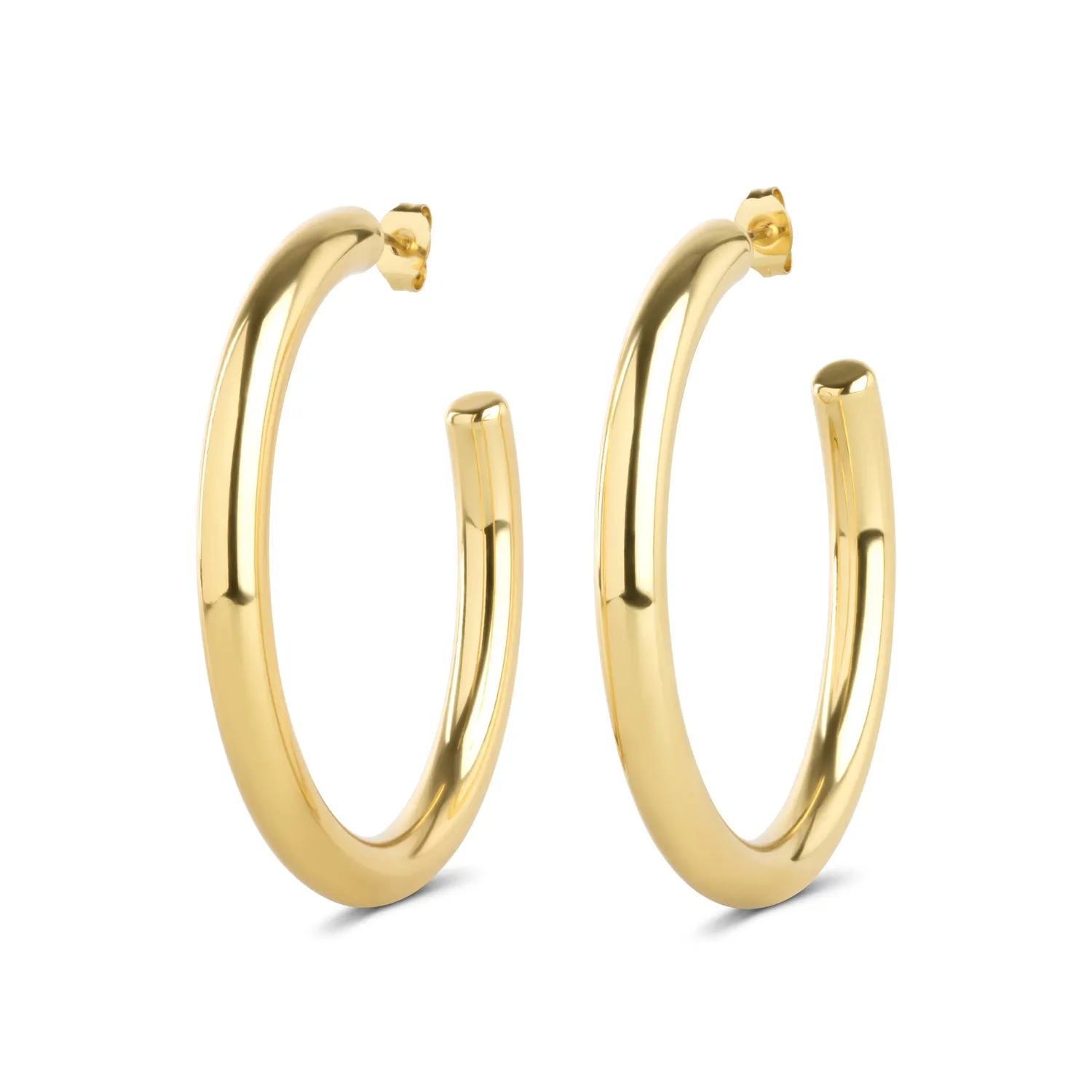 TIMI OF SWEDEN Stine hoop ørestikker 40 mm guld