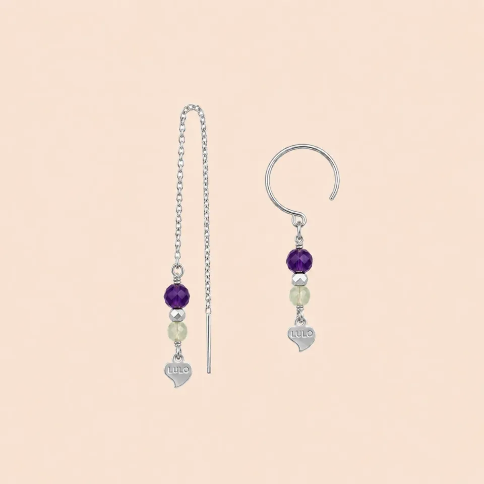 Lulo Jewelry Ametyst Match øreringe sølv lilla