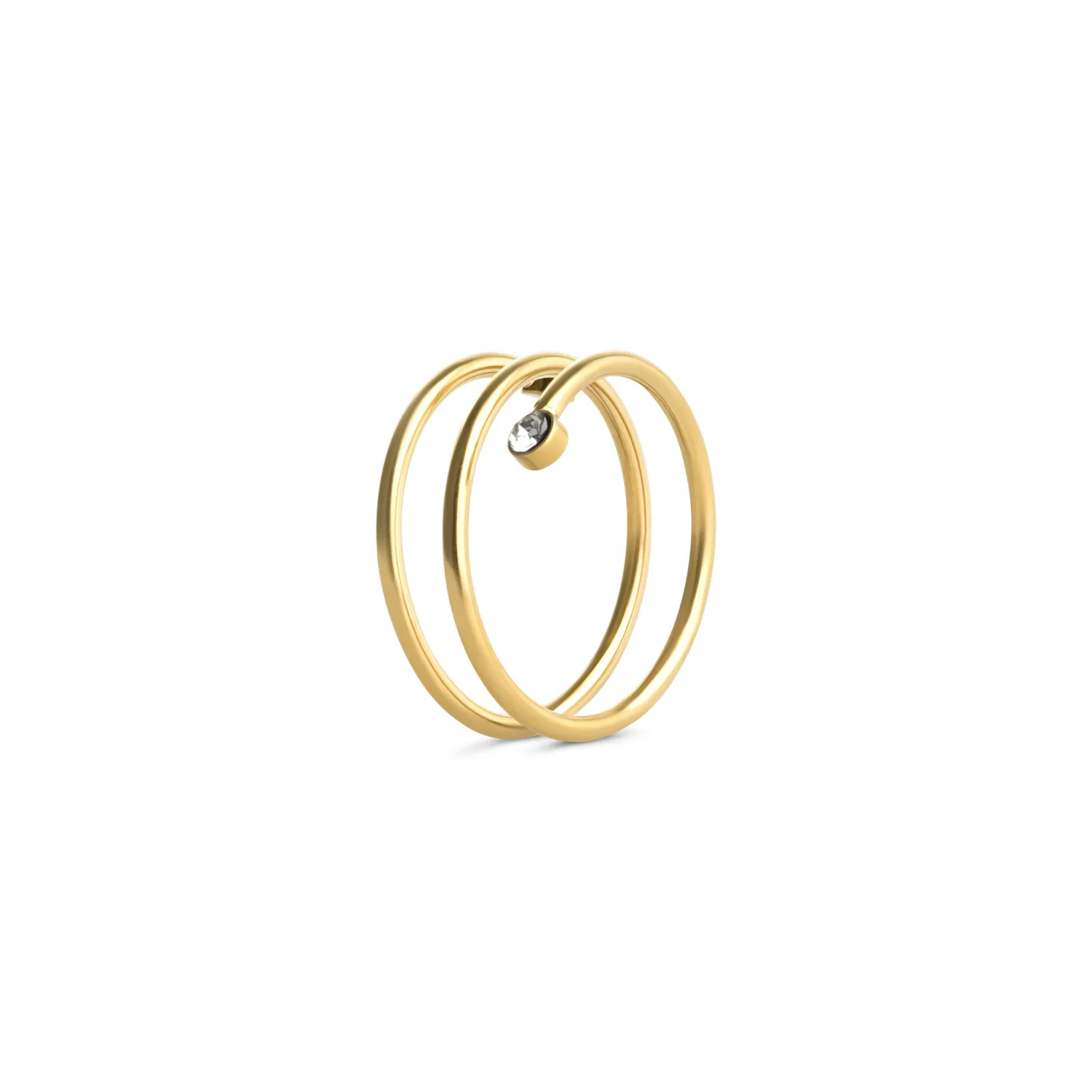 TIMI OF SWEDEN Lykke Crystal Swirl ring guld str 18