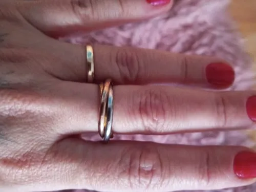TIMI OF SWEDEN Jules ring tricolor rustfri 14k guld