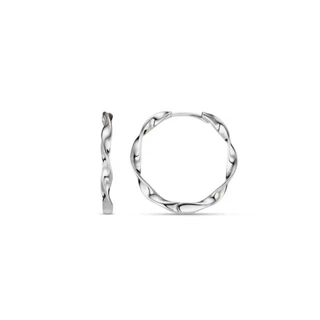 Orelia Ribbon Mid-Size Hoop øreringe sølv lette