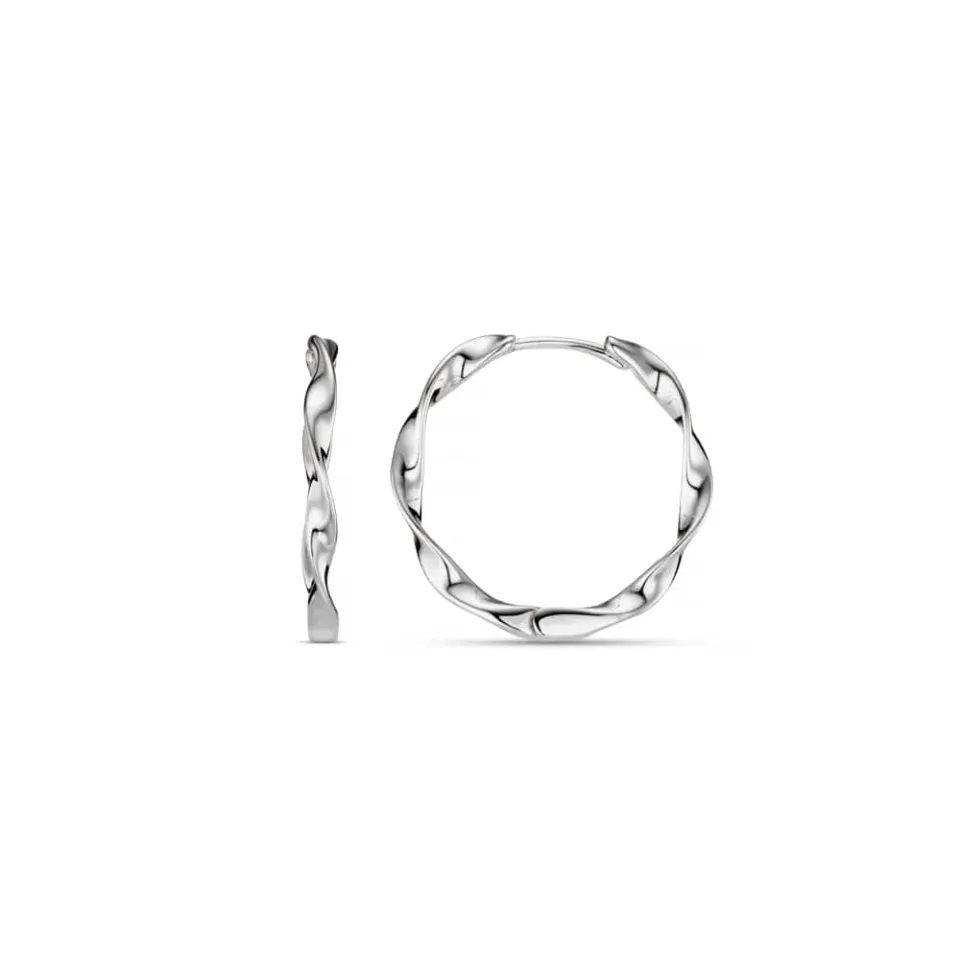 Orelia Ribbon Mid-Size Hoop øreringe sølv lette
