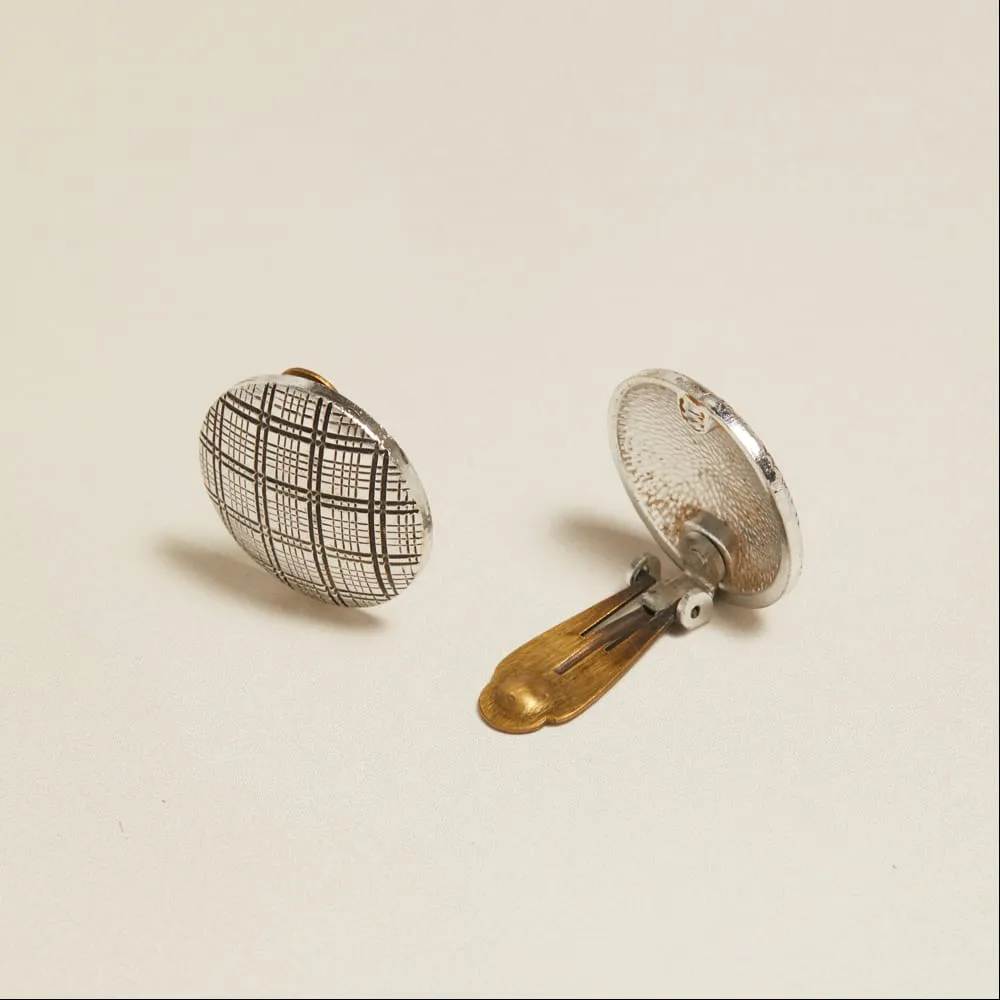 Orelia Vintage Check øreringe sølv clip-on